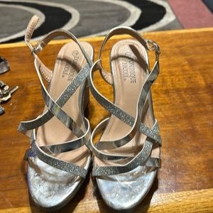 Silver Glitter Dominique Nicole Wedges